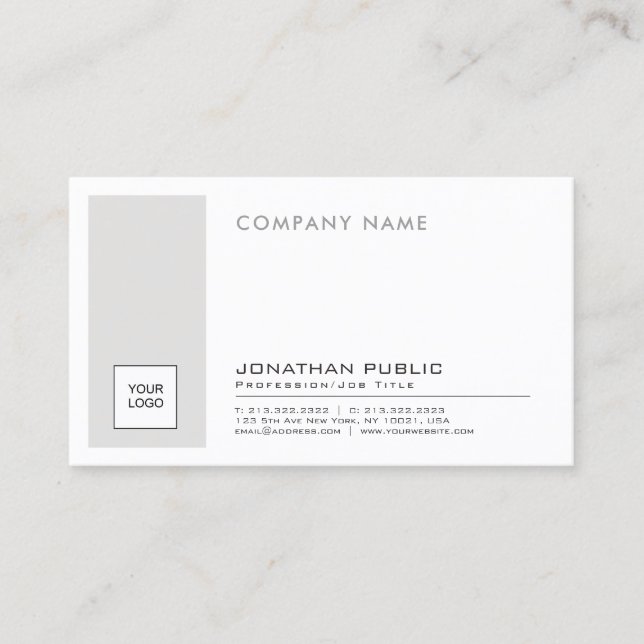 Cartão De Visita Criar sua própria planície incorporada elegante do (Frente)