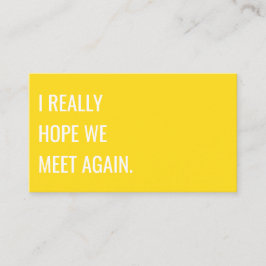 Cartão De Visita Criativa de Tipografia Amarela Moderna Única