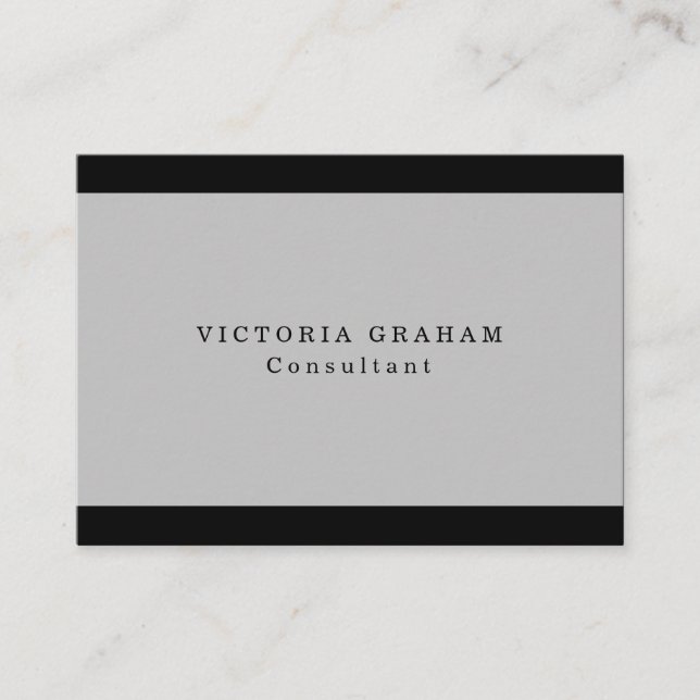 Cartão De Visita Criativa profissional negra de Cinza de tendência  (Frente)