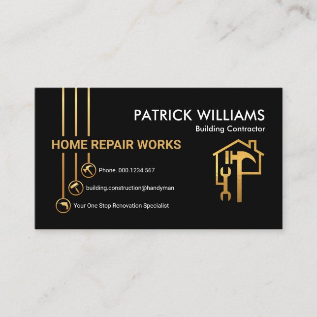Cartão De Visita Criative Handyman Tools ButBuilder (Frente)