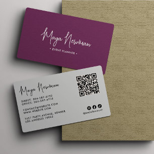 Cartão De Visita Criativo de código QR mínimo Elegante Elegante PUR