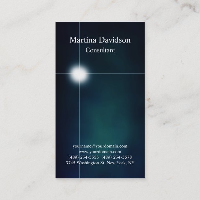 Cartão De Visita Criativo Único Azul Futurístico (Frente)