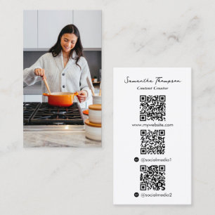 Cartão De Visita Crie conteúdo de influenciador de cozinha Criador
