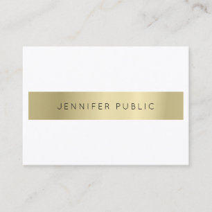 Cartão De Visita Crie seu próprio branco Dourado moderno sofisticad