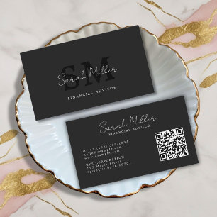 Cartão De Visita Crie seu próprio código QR preto