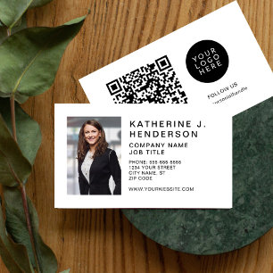 Cartão De Visita Crie Seu Próprio Logotipo Personalizado QR Foto Mo