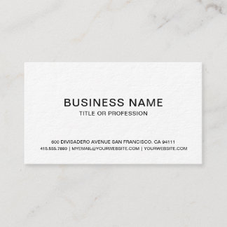 Cartão De Visita Crie seu próprio profissional, branco simples