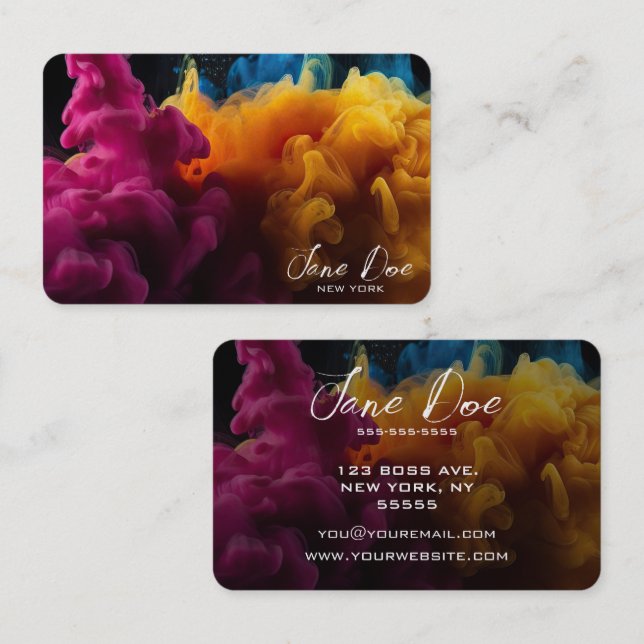 Cartão De Visita Crie suas próprias nuvens de cor amarela (Frente/Verso)