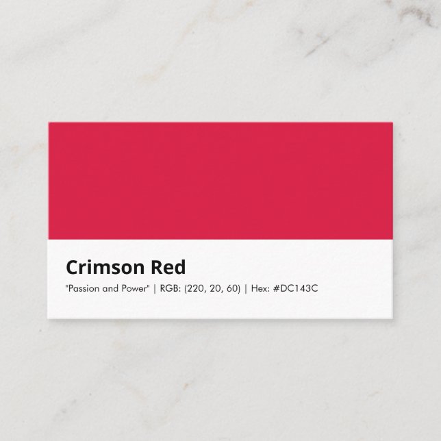 Cartão De Visita Crimson Red | "Paixão e Poder" (Frente)
