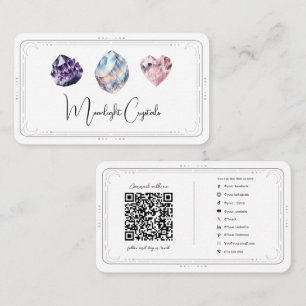Cartão De Visita Cristais Metafísicos Rosa Quartzo QR Mídia Social