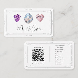Cartão De Visita Cristais Metafísicos Rosa Quartzo QR Mídia Social