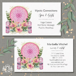 Cartão De Visita Cristais Rosa Mandala Flores Energia Yoga Reiki Sp
