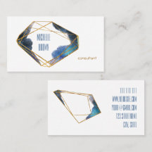 Cristal azul ouro abstrato consultor elegante