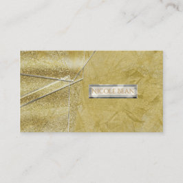Cartão De Visita Cristal de Vidro Dourado Brilho Glam Estilo Design