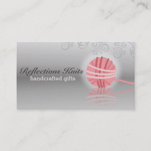 Cartão De Visita crochê de tricô de fio rosado