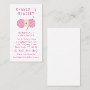 Cartão De Visita Crochet Moderno Simples - Crochet Manufaturado