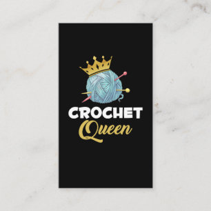 Cartão De Visita Crochet Queen Crafting Yarn Crocheter Humor
