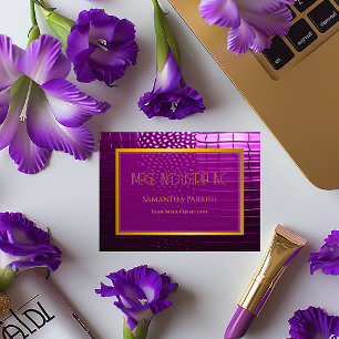 Cartão De Visita Crocodilo Vermelho-Roxo Elegante