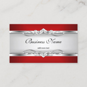 Cartão De Visita Cromo de metal vermelho parece elegante Estilo bra