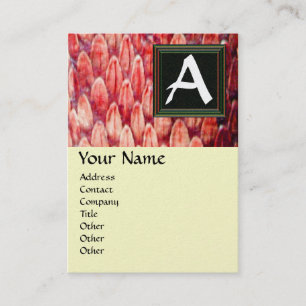 Cartão De Visita CROTALUS MONOGRAM , papel metálico de platina verm
