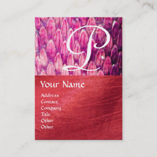 Cartão De Visita CROTALUS MONOGRAM, seda vermelha rosa-rosa-rosa-fo