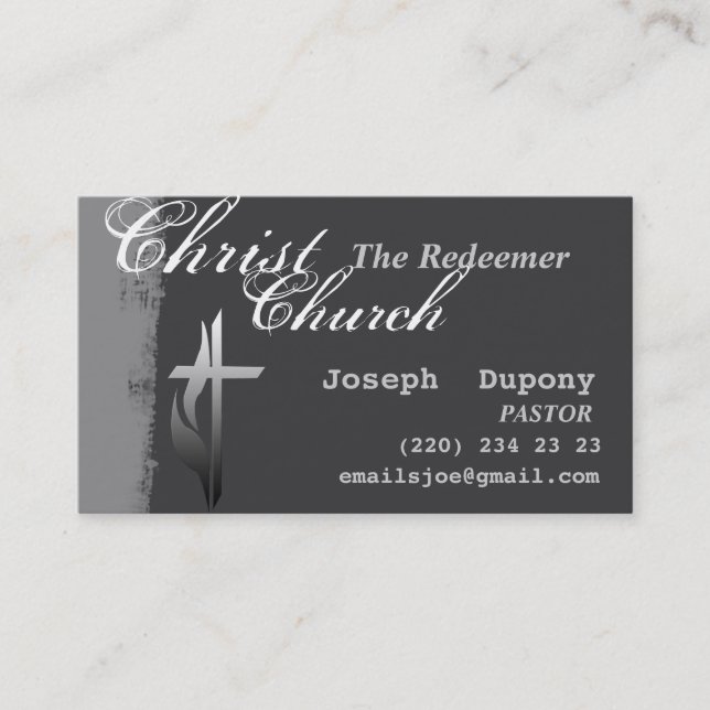 Cartão De Visita Cruz cristã da páscoa religiosa com chama (Frente)