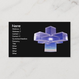 Cartão De Visita Cruz de cristal azul