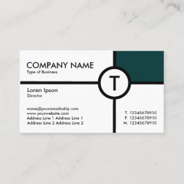 Cartão De Visita Cruz do Círculo Monograma (Verde Escuro) - Branco