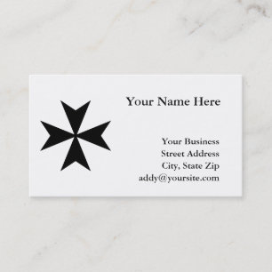 Cartão De Visita Cruz maltesa preta