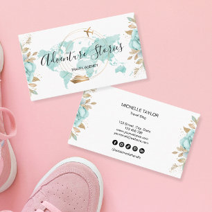 Cartão De Visita Cruzeiro do Mapa do Mundo Azul no Blog da Agência