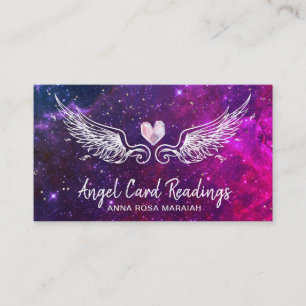 Cartão De Visita *~* Crystal Heart Angel Wings Estrelas Cósmicas