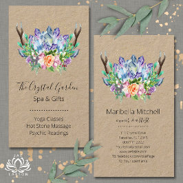 Cartão De Visita Crystals Yoga Energy Healer Psychic Reiki Spa