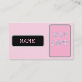 Cartão De Visita cuidado com a pele cor-de-prata rosa