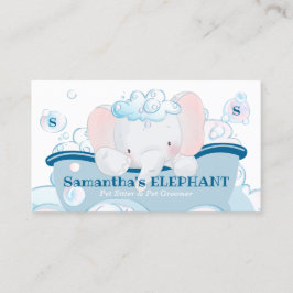 Cartão De Visita Cuidado com Elefante Bebê Spa Banheira Groomer