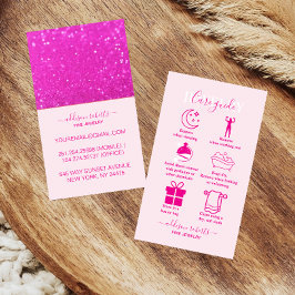 Cartão De Visita Cuidado com Joias Glamour Rosa Quente Vibrante