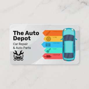Cartão De Visita Cuidado com o Carro Serviços de Peças Automotiva