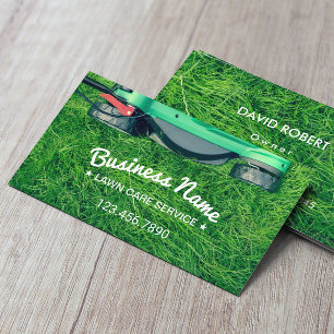 Cartão De Visita Cuidado do gramado & ajardinar a segadeira