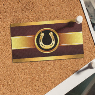 Cartão De Visita Cuidado Dourado com ferradura