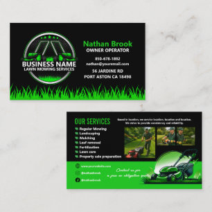 Cartão De Visita Cuidado Profissional com Paisagismo Verde Preto QR