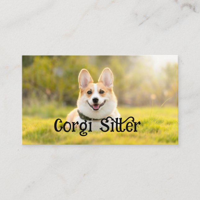 Cartão De Visita cuidador de corgi (Frente)