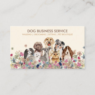 Cartão De Visita Cuidador de várias raças de cães