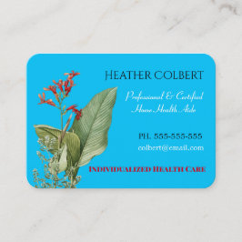 Cartão De Visita Cuidador que confia o profissional 2 floral bonito