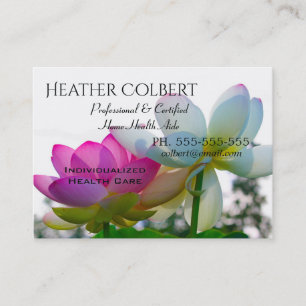 Cartão De Visita Cuidador Relaxado Calmo Profissional Floral