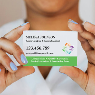 Cartão De Visita Cuidador Sênior Idosos e Cuidados Pessoais LOTUS