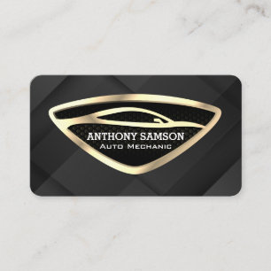 Cartão De Visita Cuidados com Carros Esportivos   Preto Esbelto