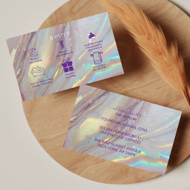 Cartão De Visita Cuidados com Joias no Estilo de Marca Iridescente