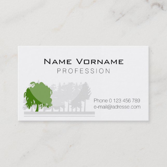 Cartão De Visita Cuidados de árvore (Frente)