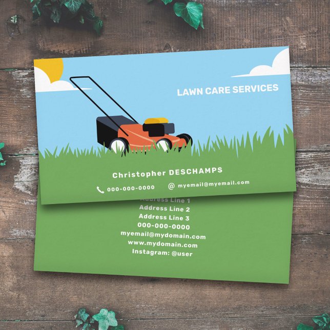 Cartão De Visita Cuidados de jardim (Gardener & Lawn Care Business Card)