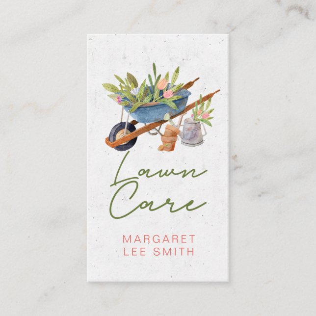 Cartão De Visita Cuidados de jardim ou Paisagem (Frente)