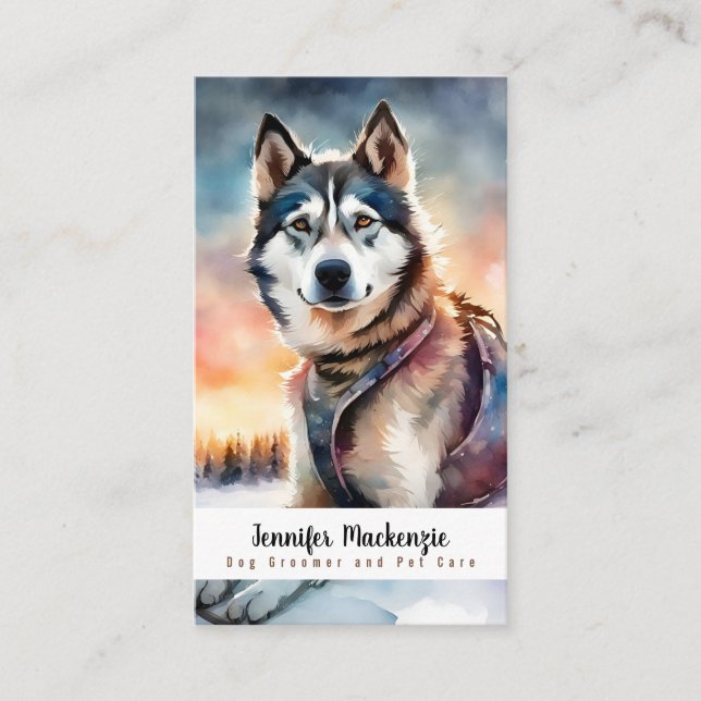 Cartão De Visita Cuidados de Pet de Serviço de Alinhamento de Cacho (Frente)